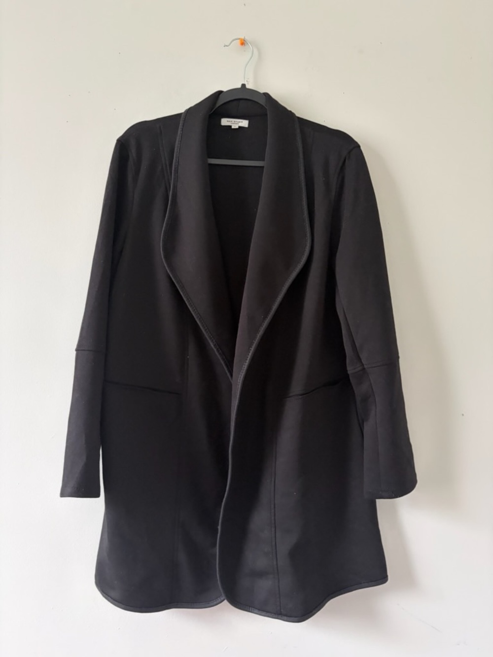 Max Studio Black Open-Front Blazer Coat